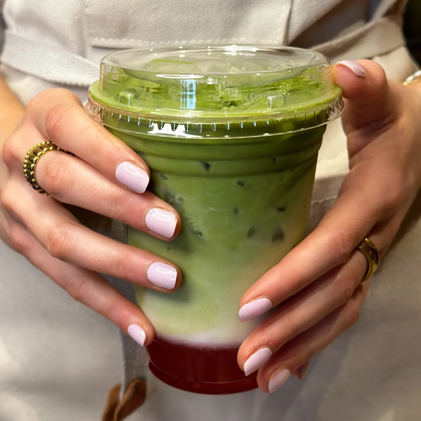 Bunny latte art on patio